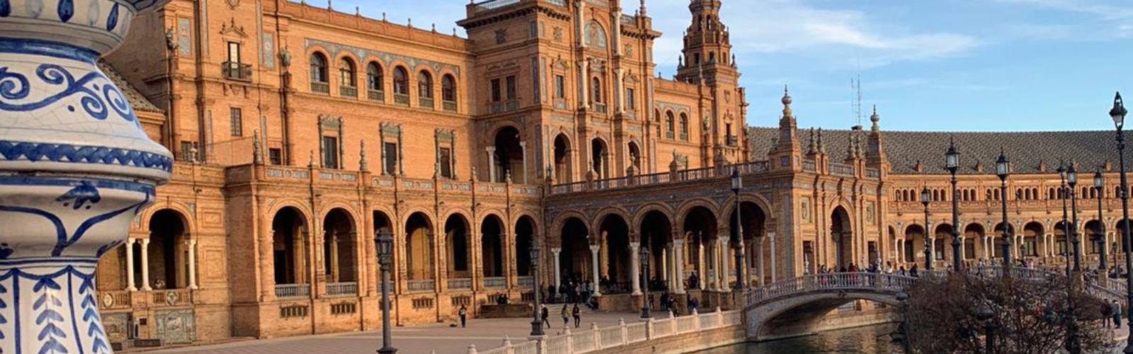Image showing palace brick palace in historical Seville, Spain